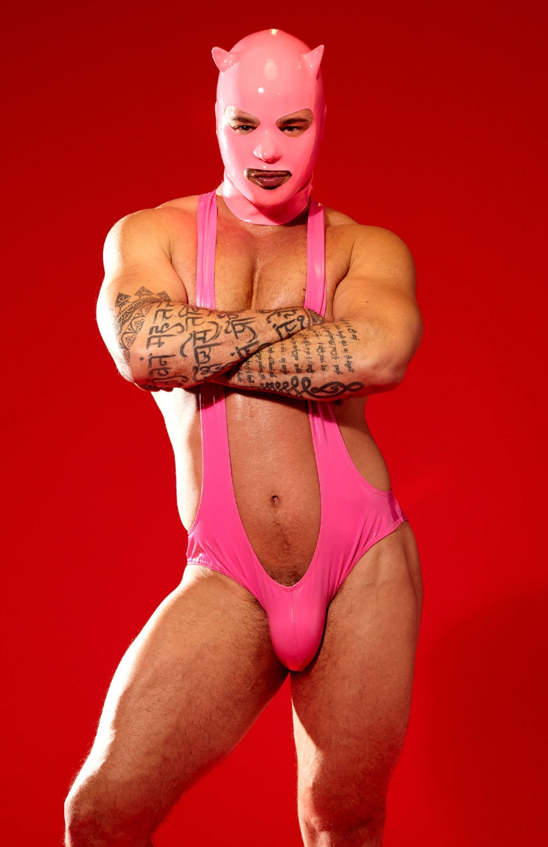 Limited Edition Pink Latex Devil Mask