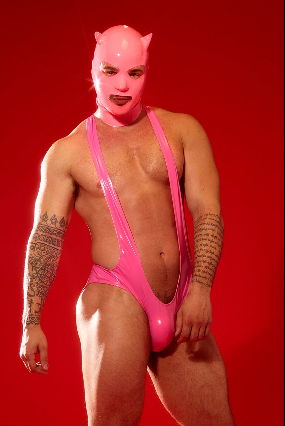 Limited Edition Pink Latex Devil Mask