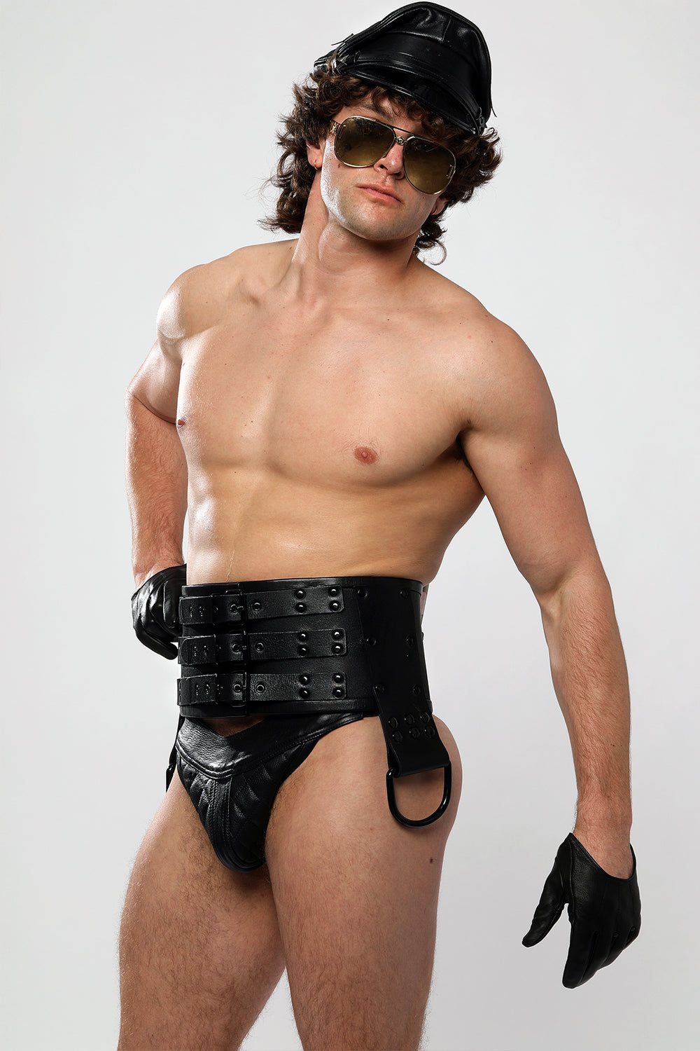 Real Leather Biker Thong