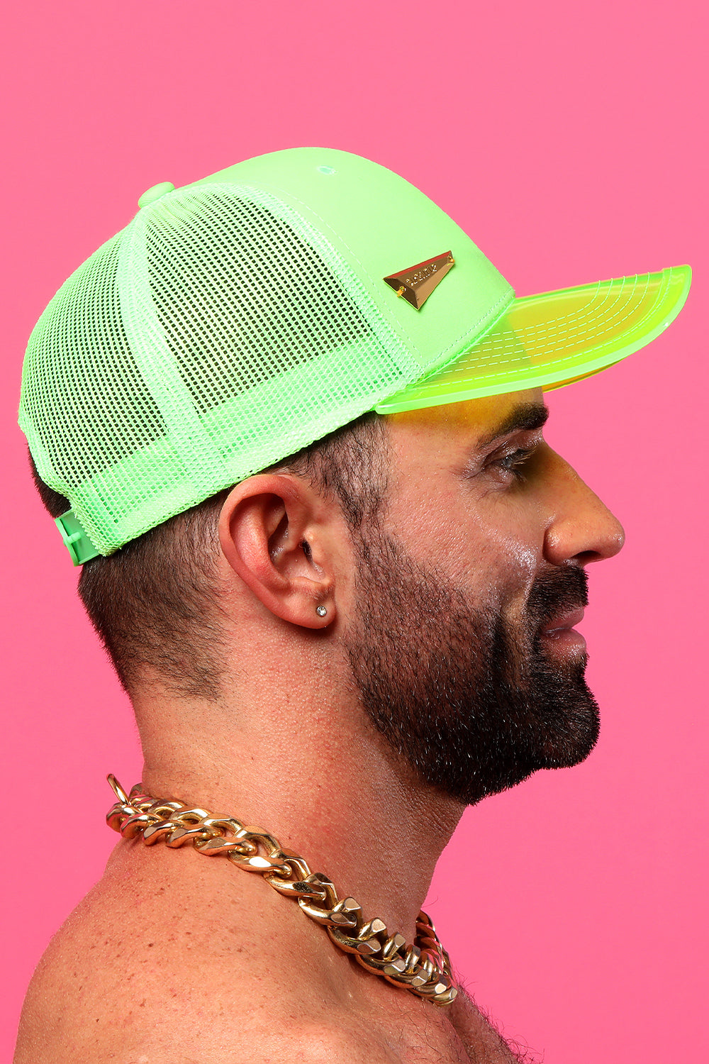 Gel Brim Hat in Neon Green