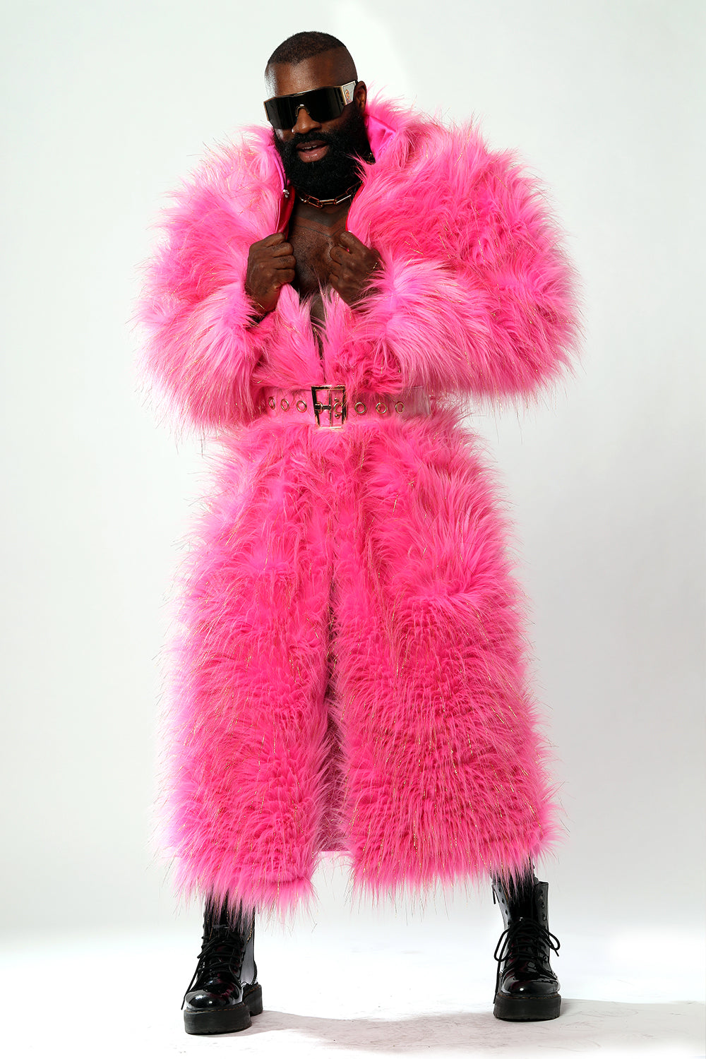 Pink and Gold Fur Coat