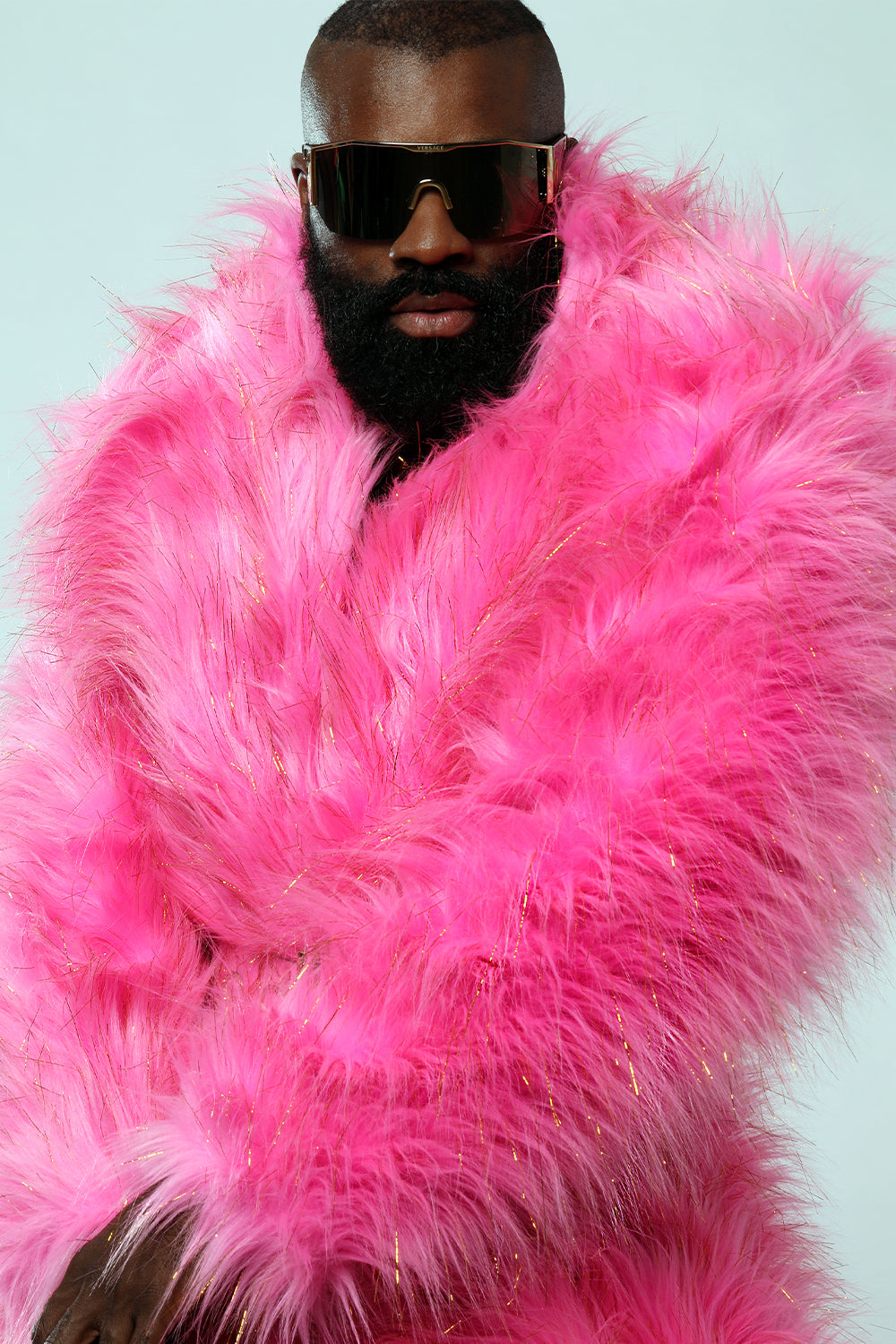 Pink and Gold Fur Coat