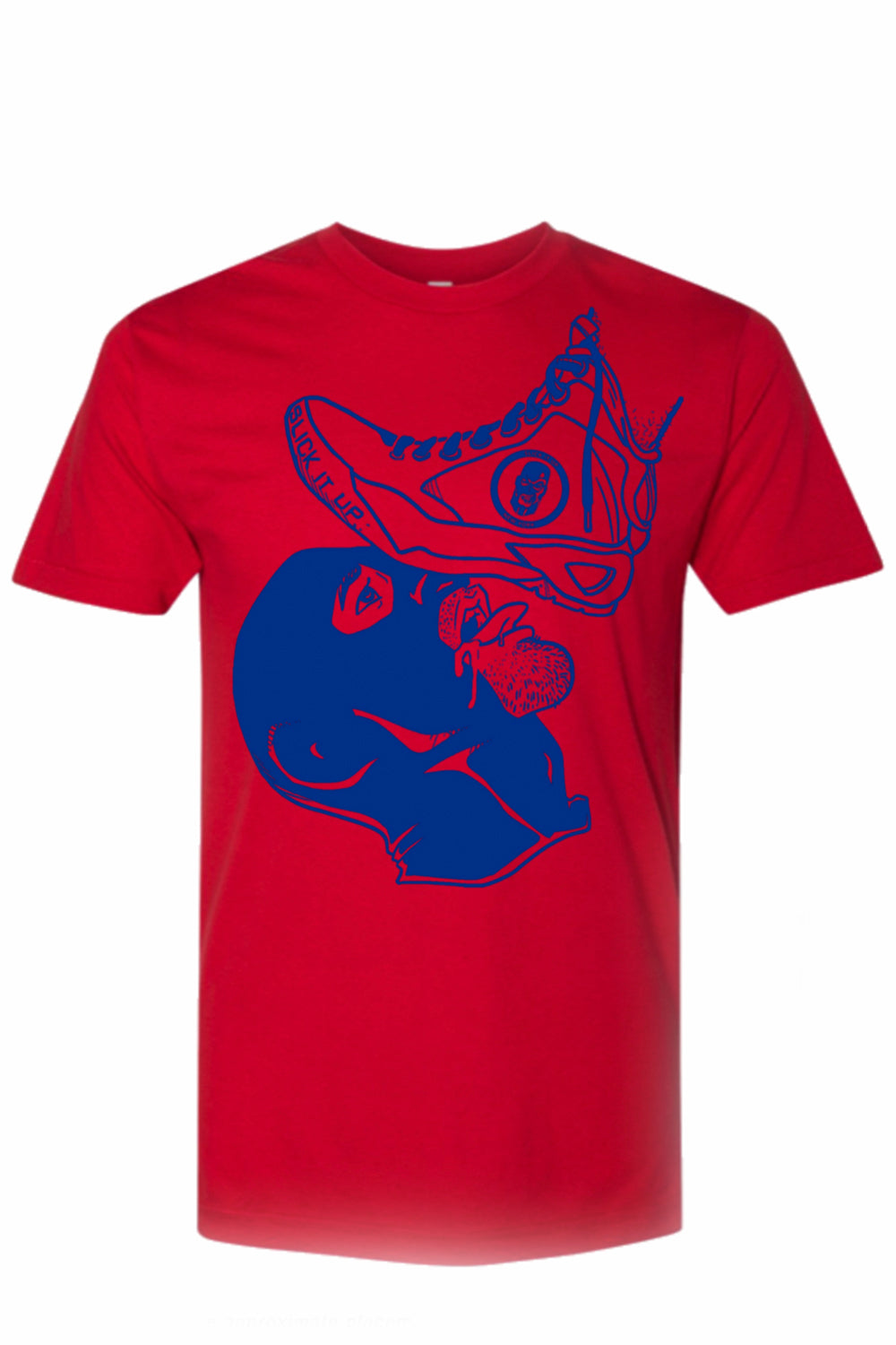 Sneaker Stomp Tee Shirt (Red and Blue) - Slick It Up 