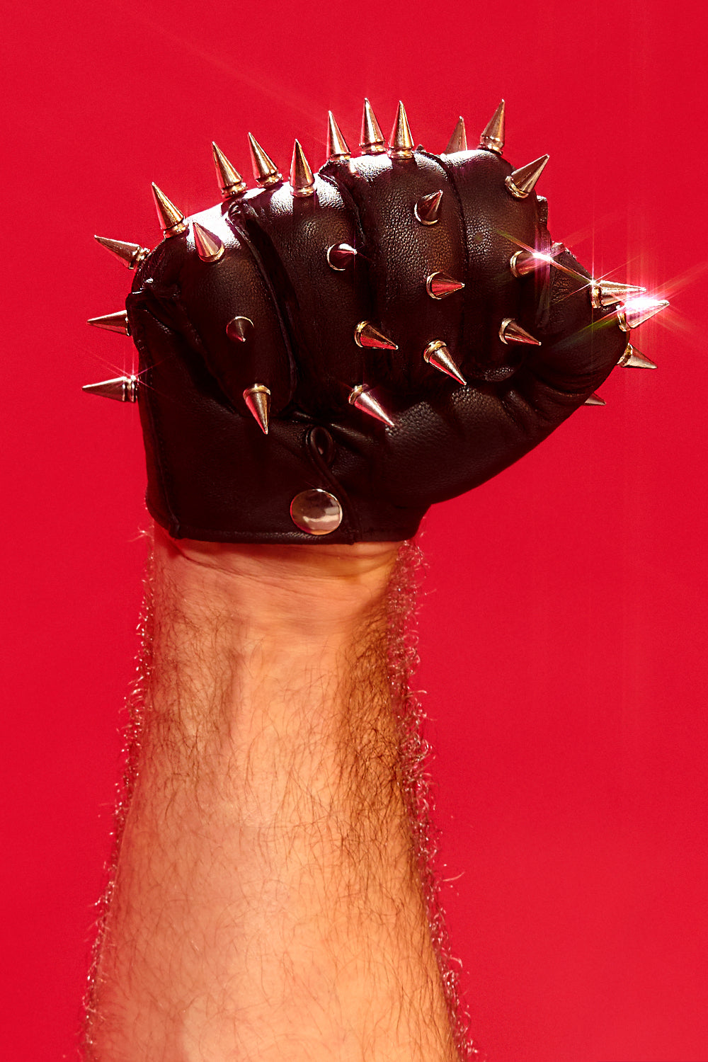 Spiked Leather Gloves - Slick It Up 